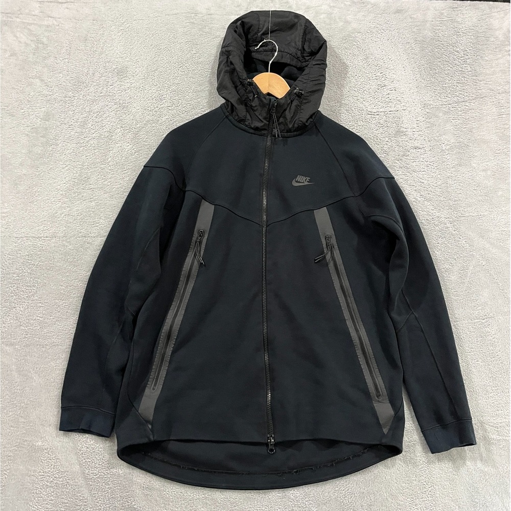 Nike Jacket Men's Medium Tech Fleece Hoodie Bounded Windrunner 642958-012 Y2K